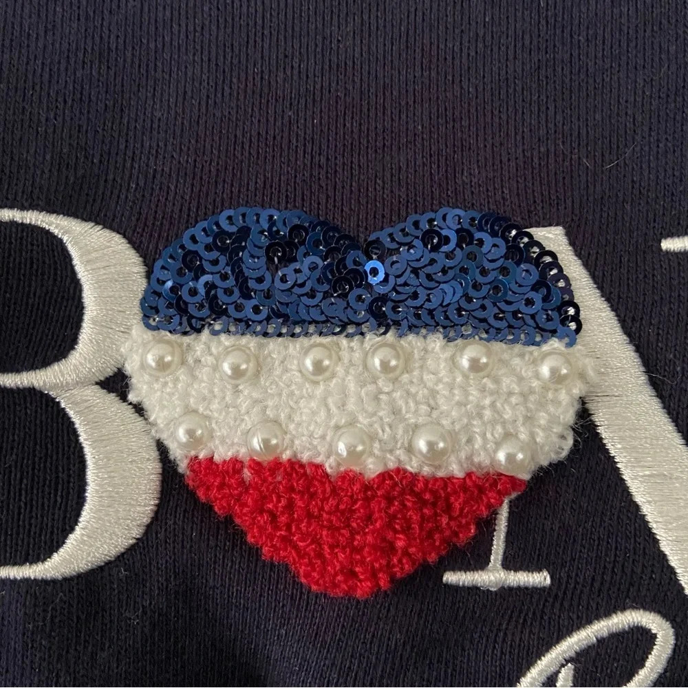 Quiet Luxury NEW Organic Cotton Sweater Bonjour Small Normcore French Girl Style - Picture 8 of 16